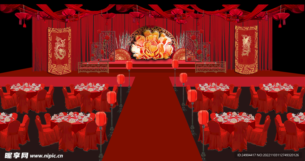 中式婚礼背景