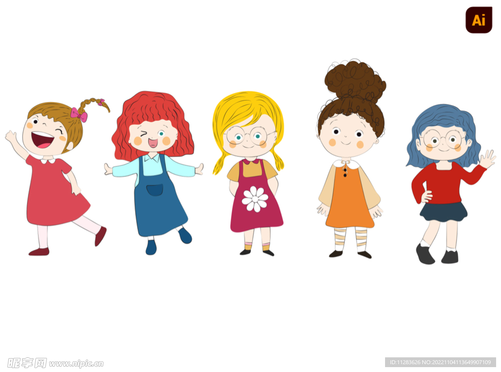 卡通小孩子