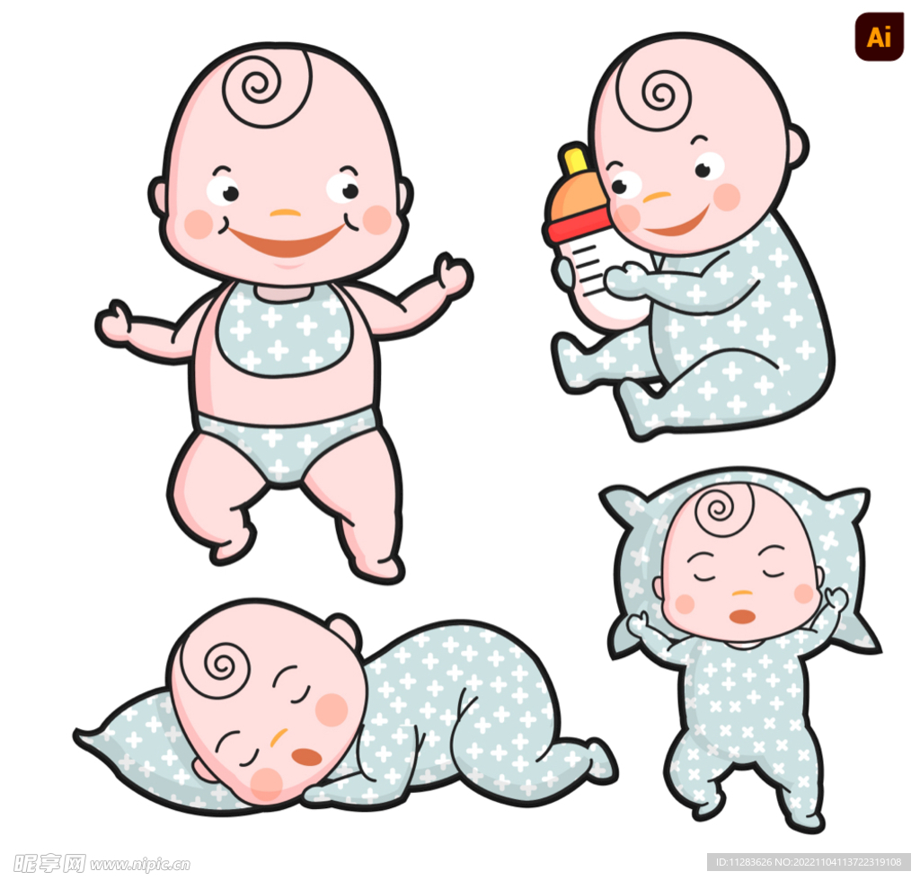 Baby婴儿插画