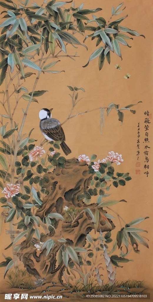 暗飞萤自照 水宿鸟相呼