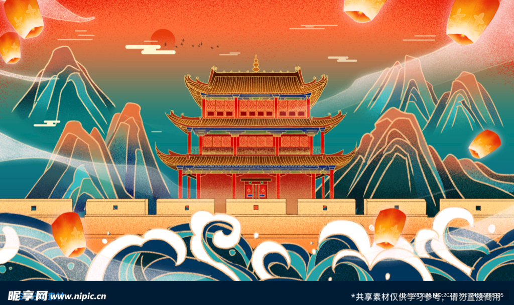 国风建筑素材