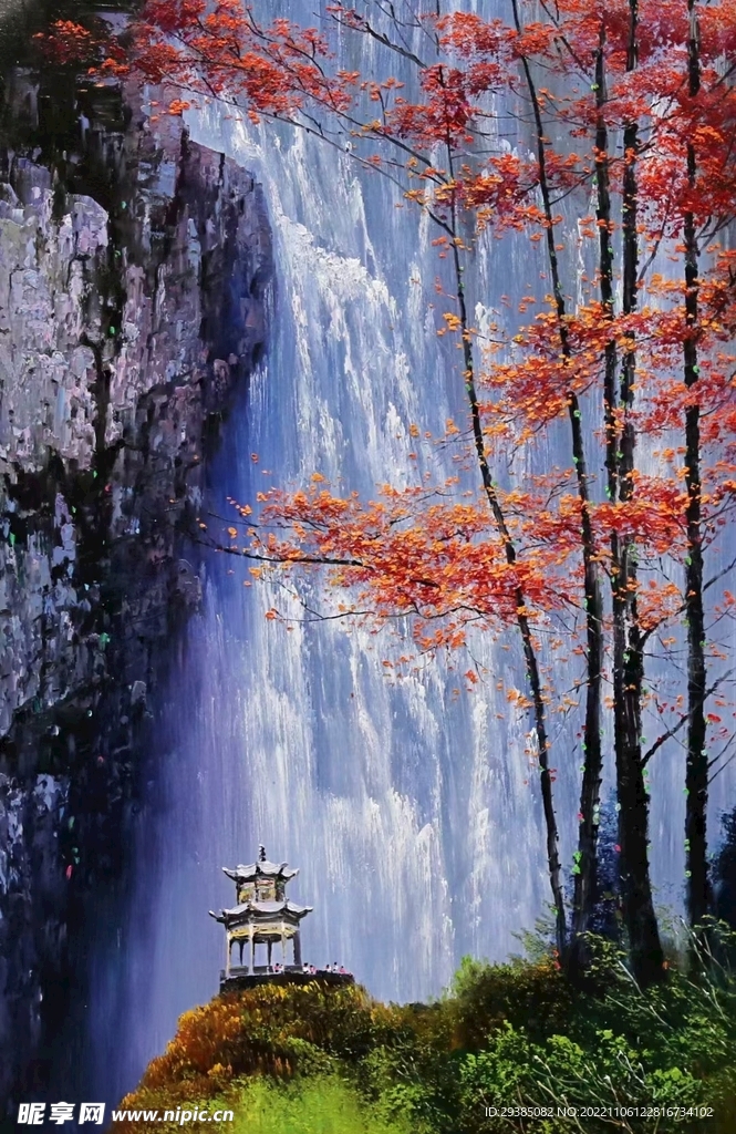 红叶飞瀑