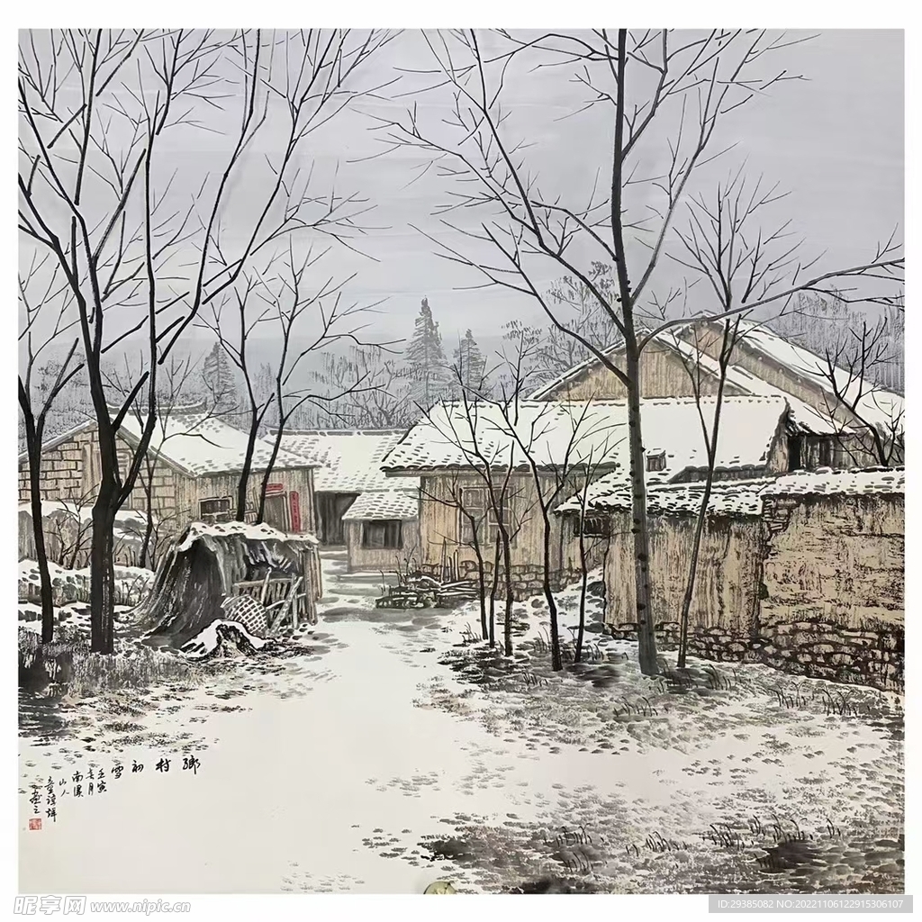 乡村初雪