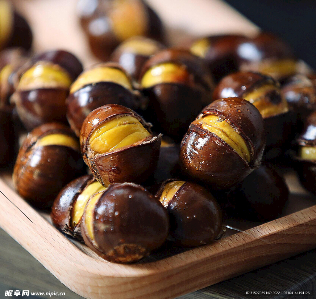 糖炒板栗特写