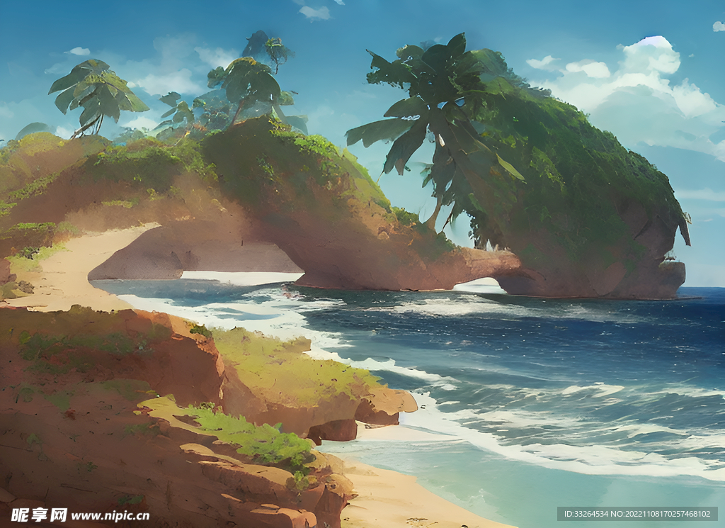 插画海滩壁纸