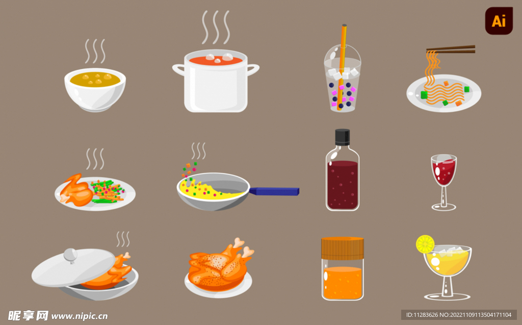 美食插画