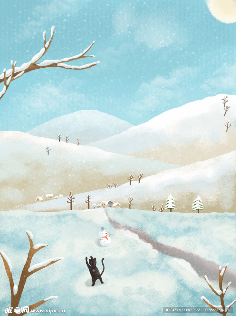 冬天雪景背景