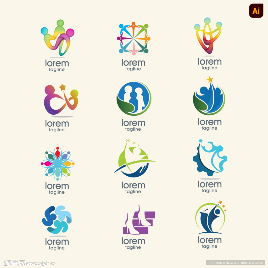 抽象人物logo