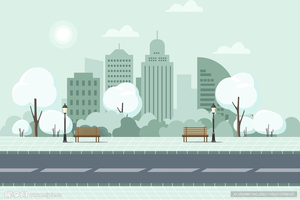 城市风景插画