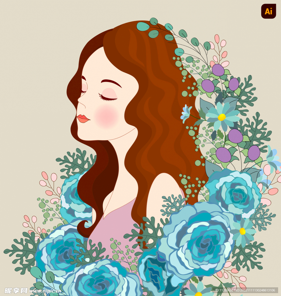 美丽女性插画