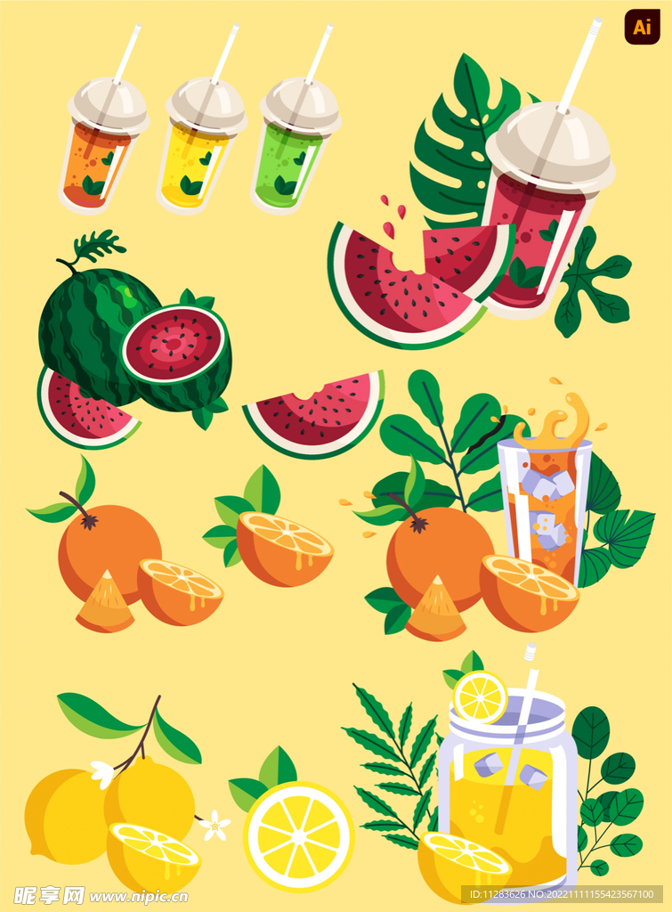果汁插画