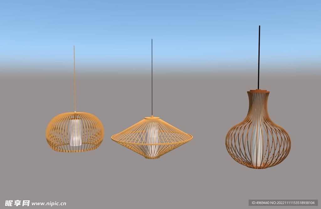 新中式竹编吊灯
