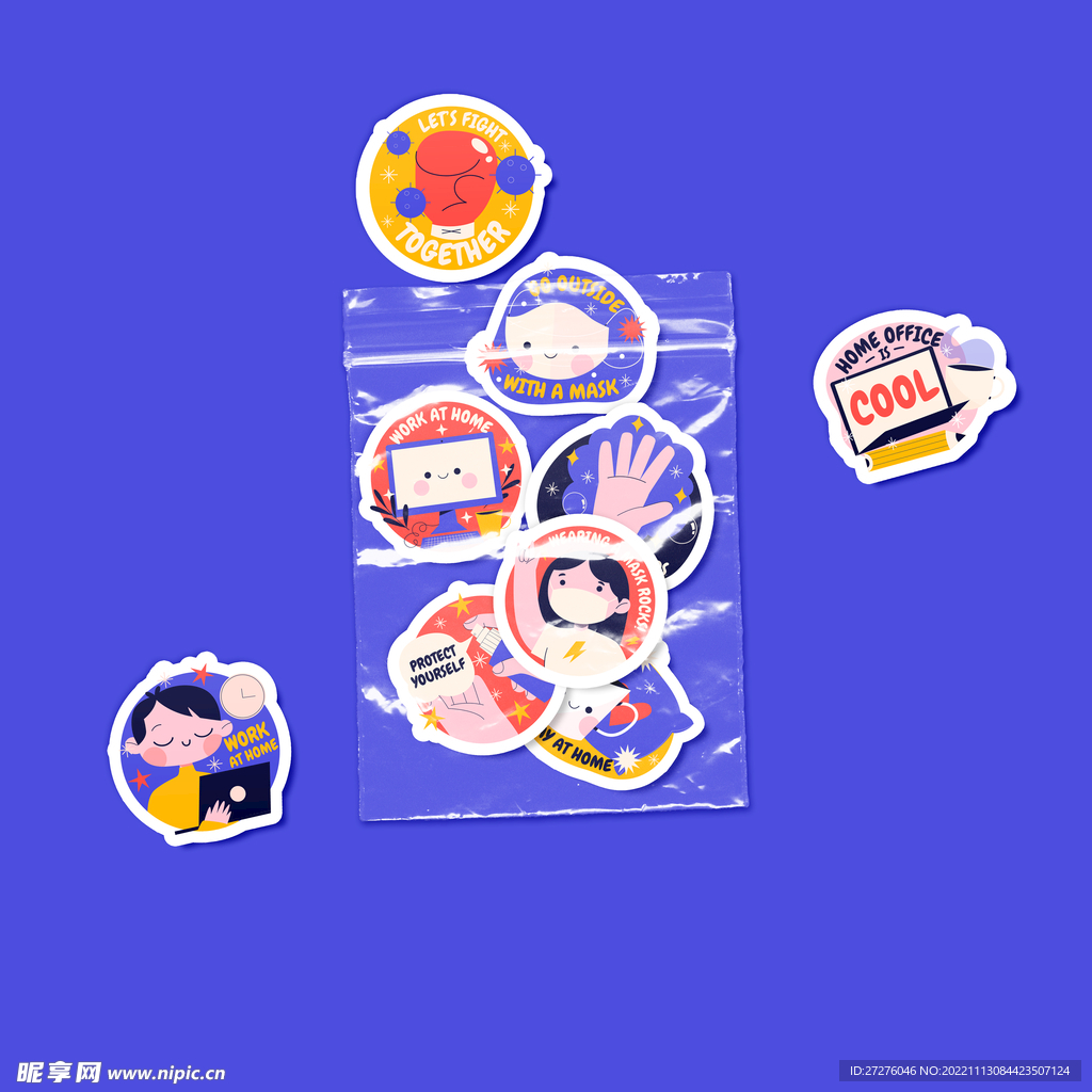 透明塑料袋贴纸样机