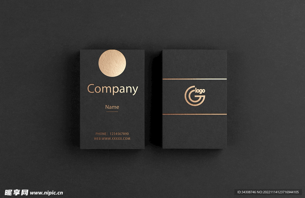 黑金风格名片样机