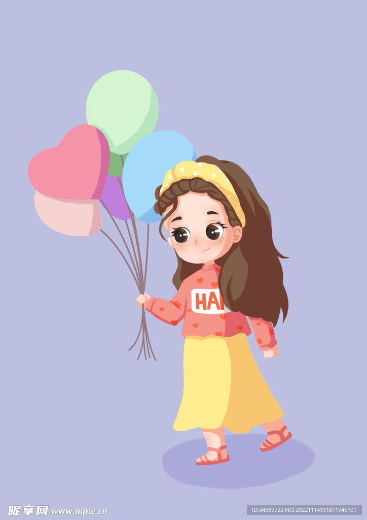 手拿气球女孩