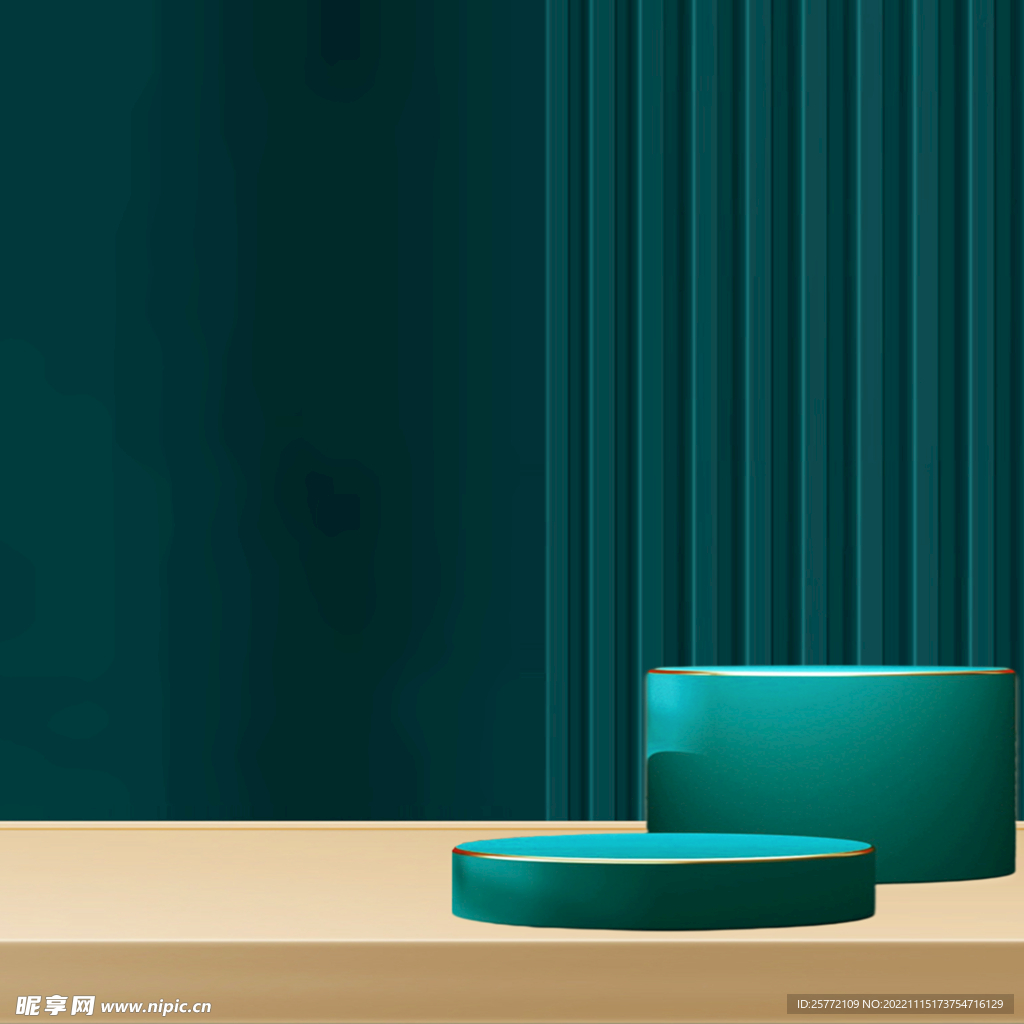 绿色简约主图展台