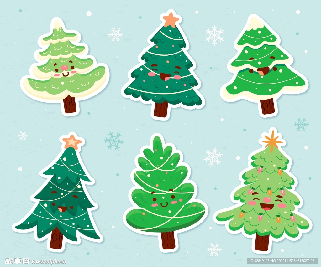 矢量手绘圣诞树