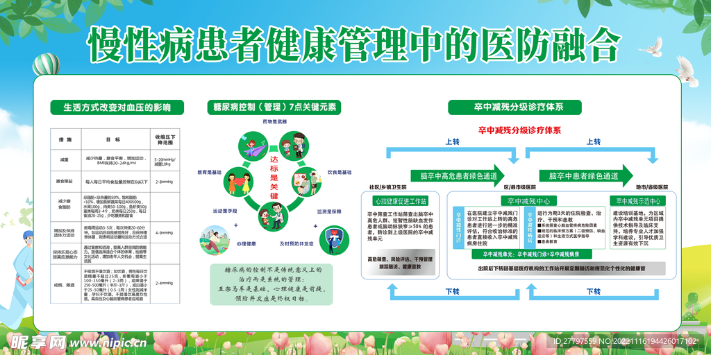 绿色慢性疾病健康展板