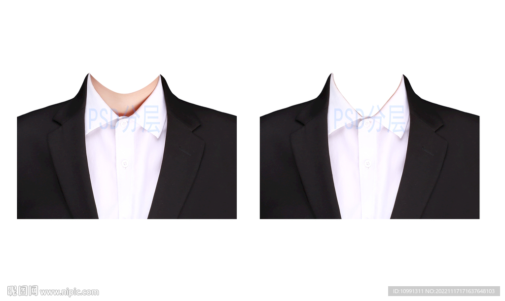 女款证件照西装psd素材