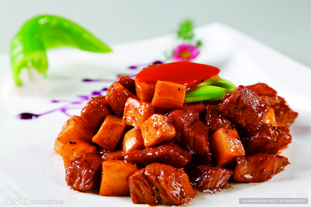 杏鲍菇炒牛仔粒