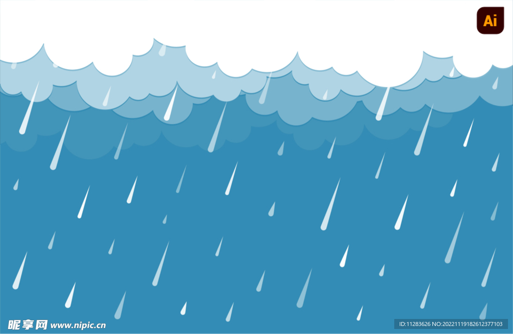 下雨手绘背景