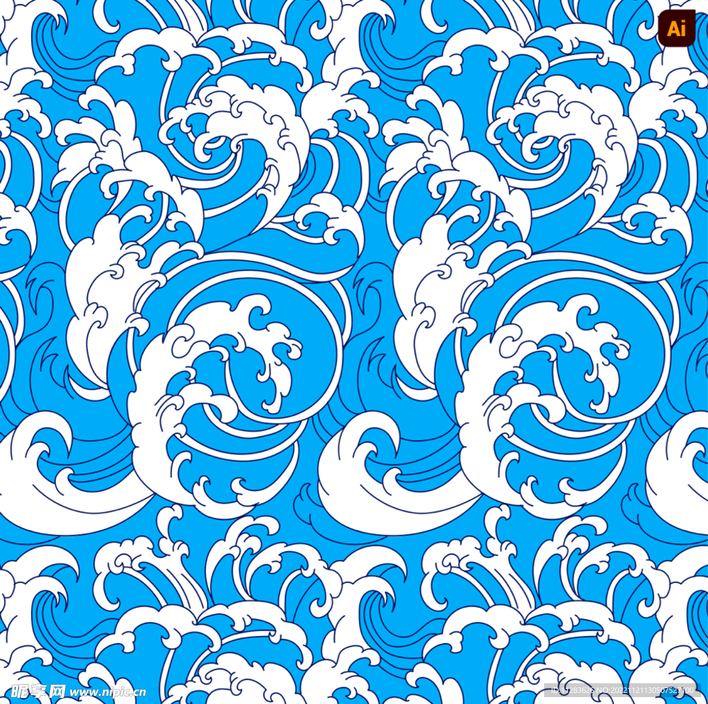海浪花纹图案