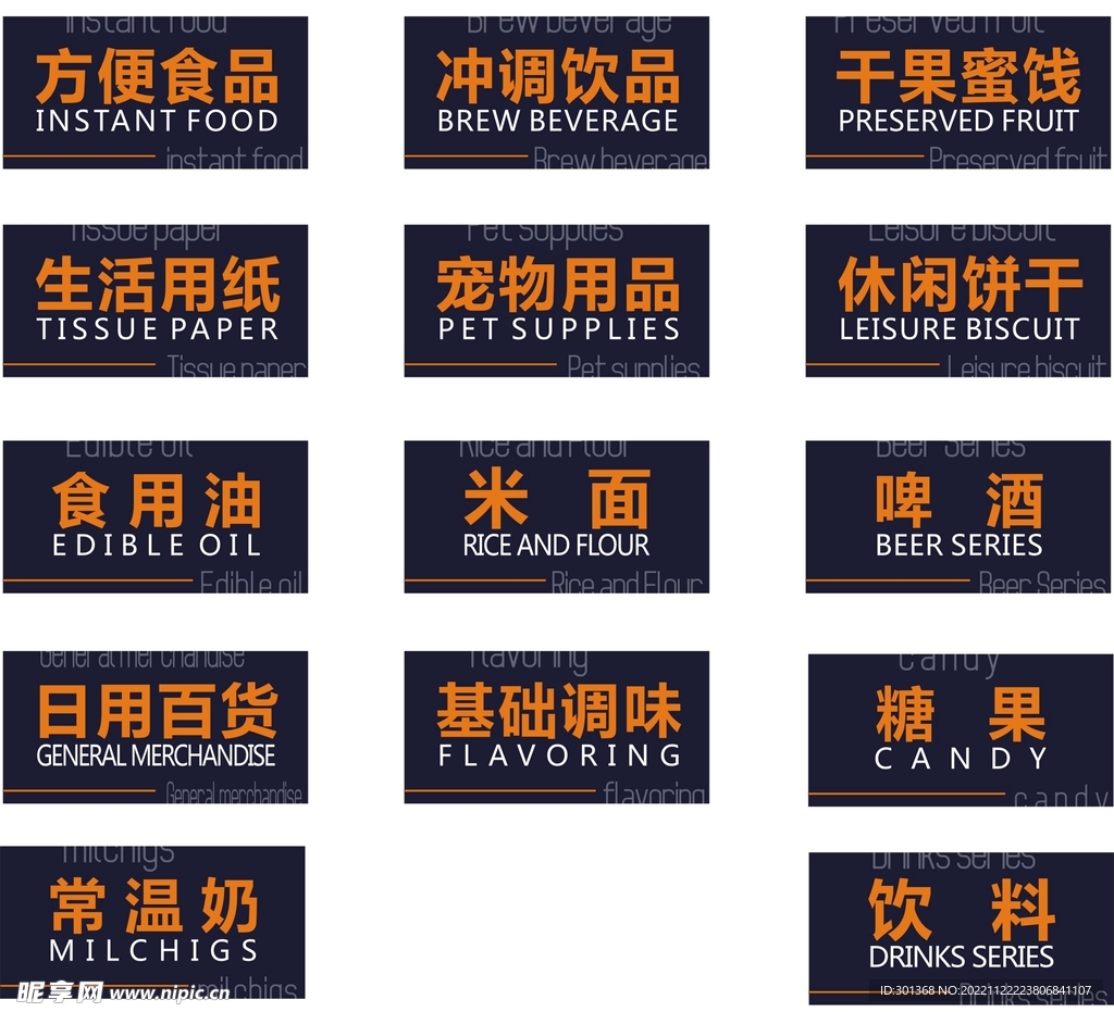超市分类牌