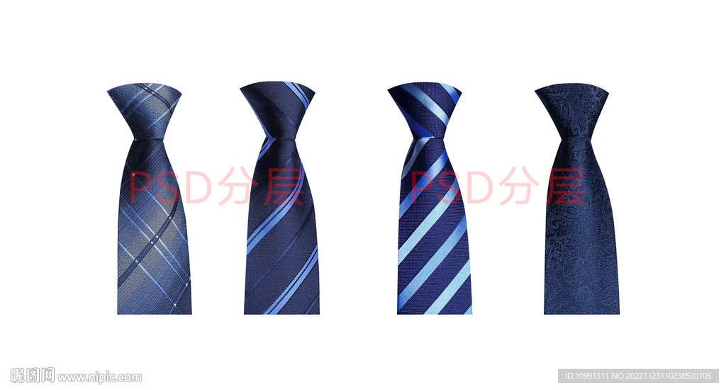 蓝色领带素材psd