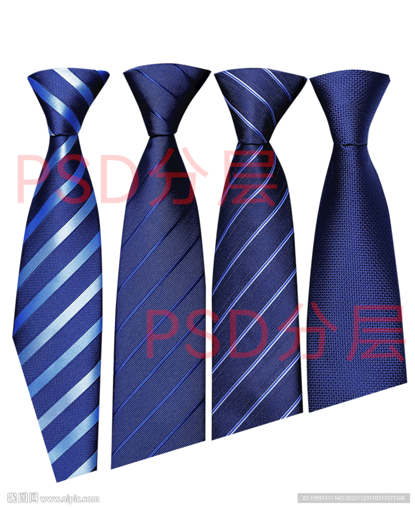 蓝色领带psd素材