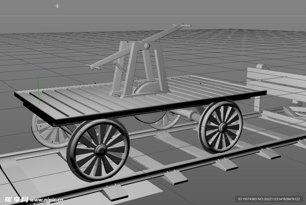 C4D模型铁路 推车 矿车