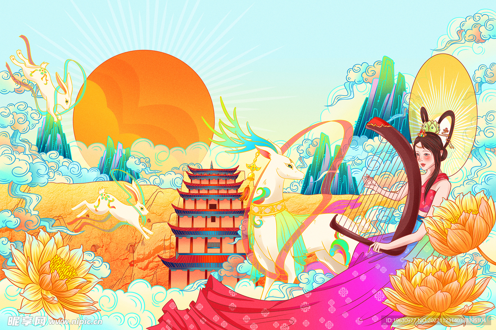 国潮手绘插画