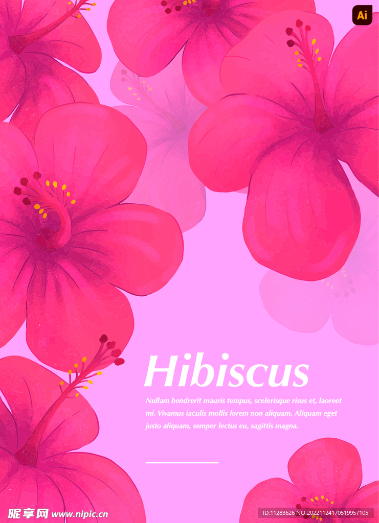 手绘鲜花海报