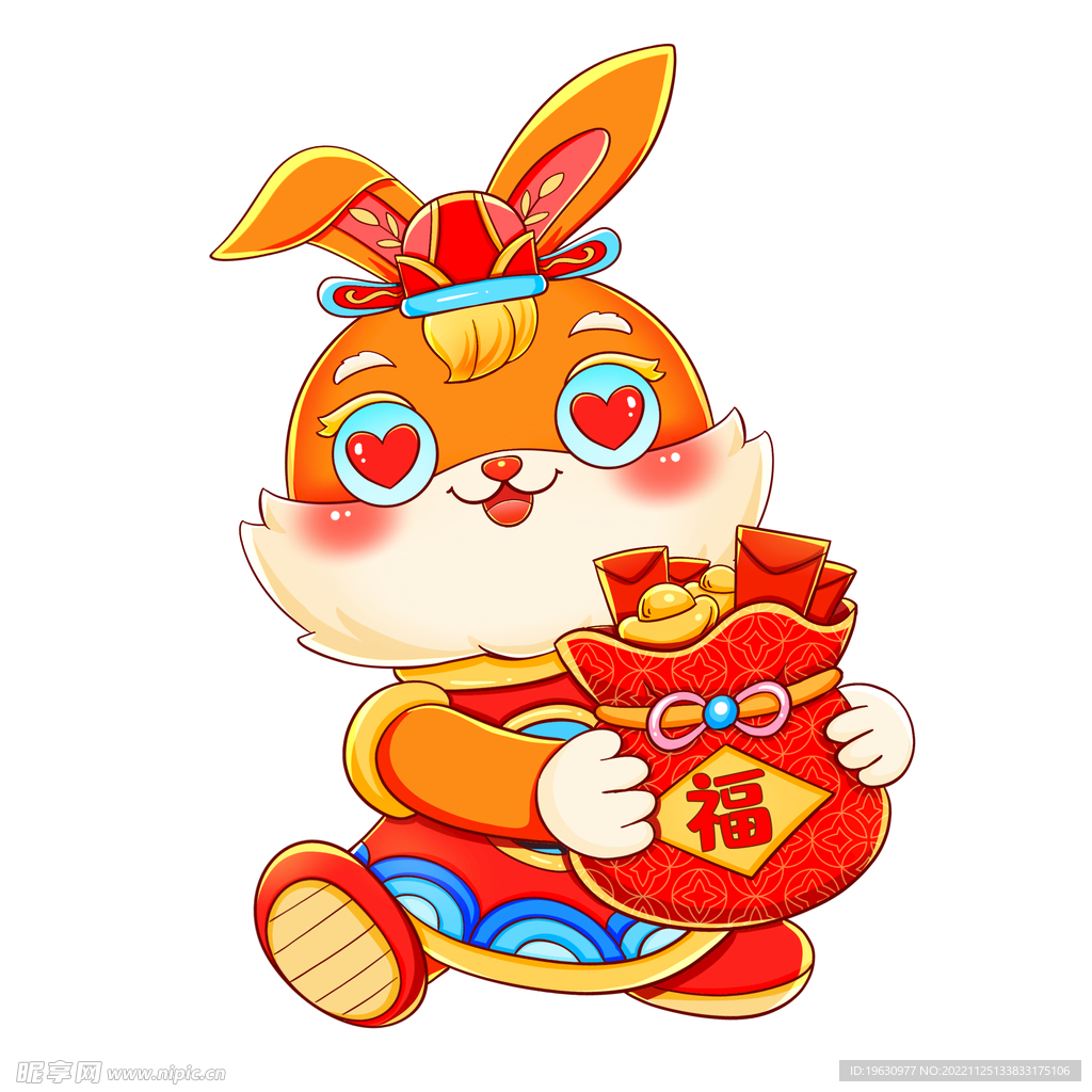 国潮兔年插画
