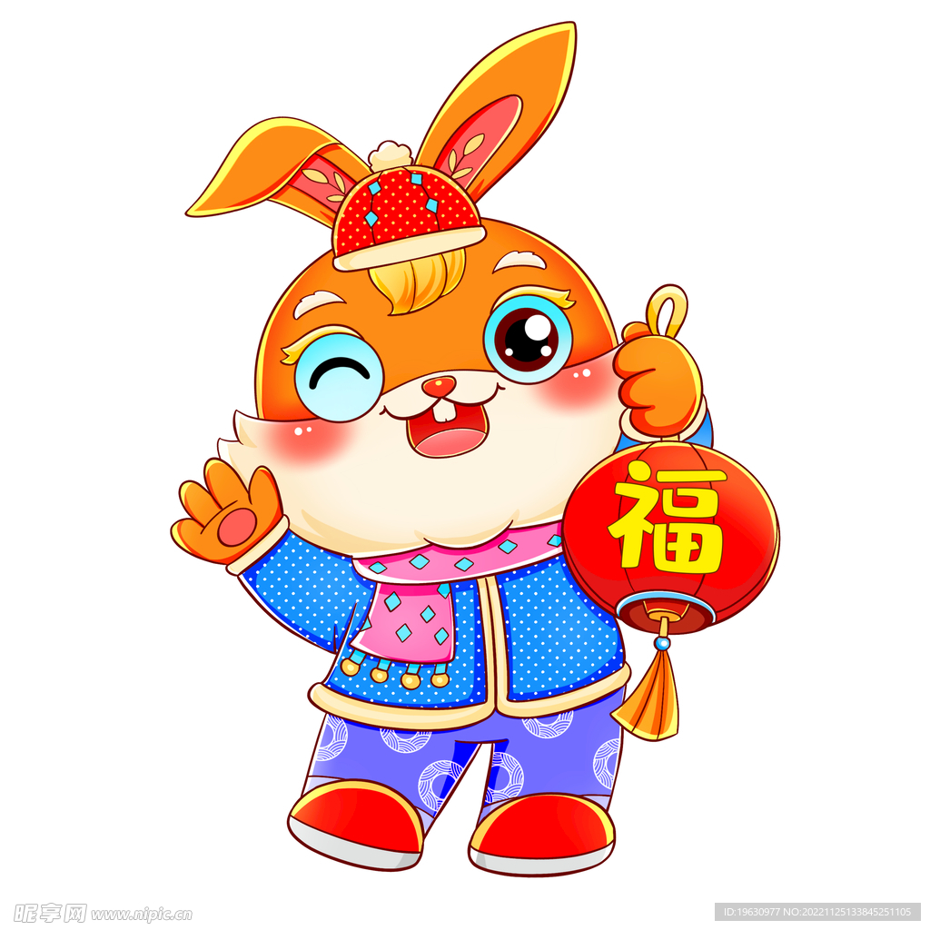 国潮兔年兔子