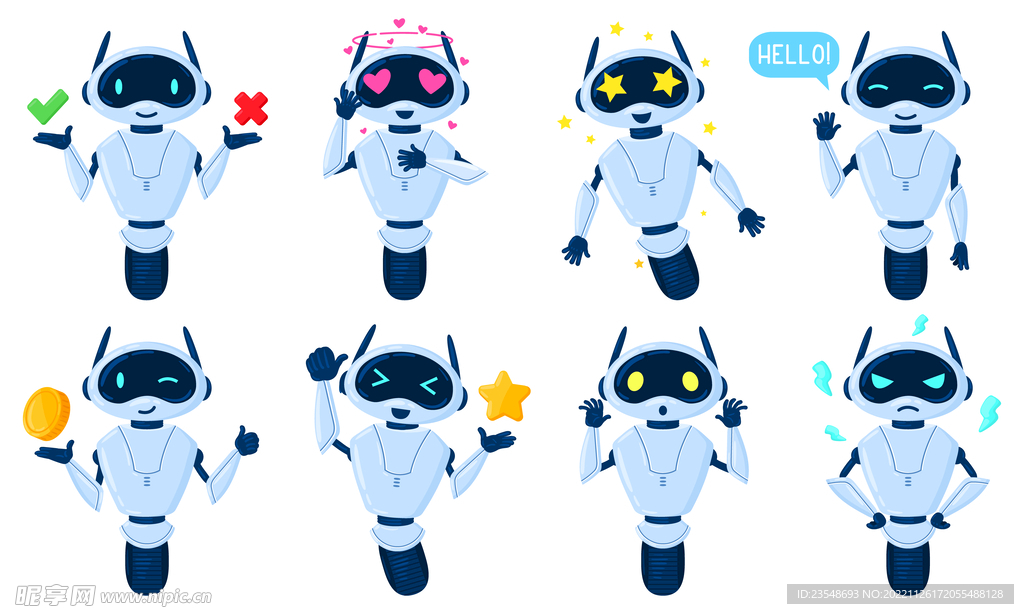 矢量卡通机器人