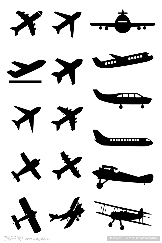 矢量飞机剪影