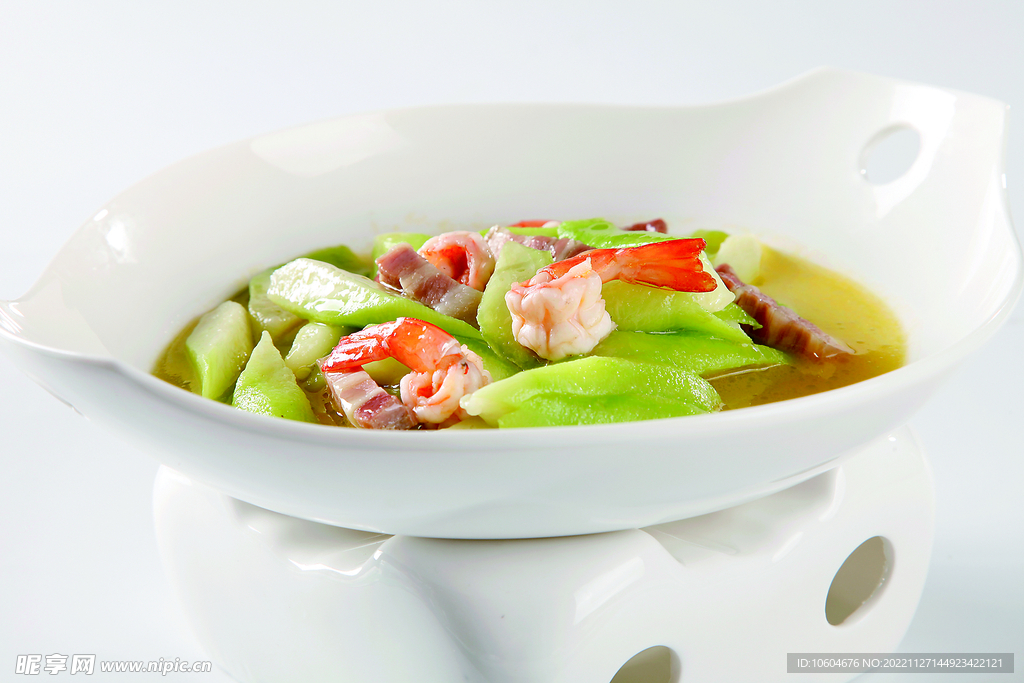 咸肉丝瓜浸活虾