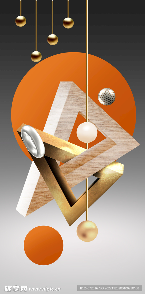 现代抽象几何光影客厅玄关画