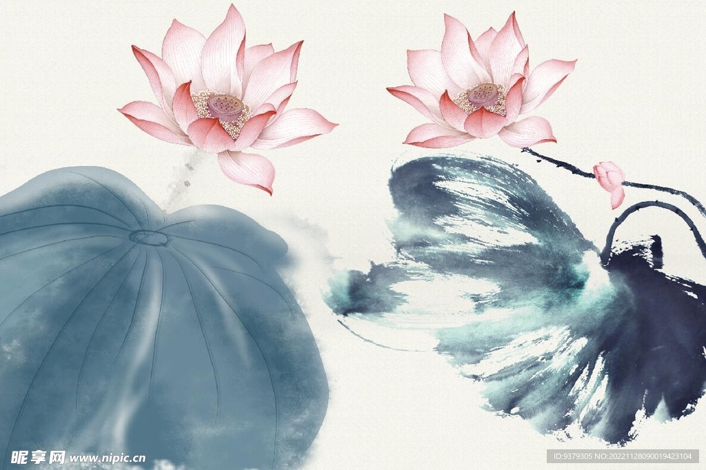 荷花背景墙