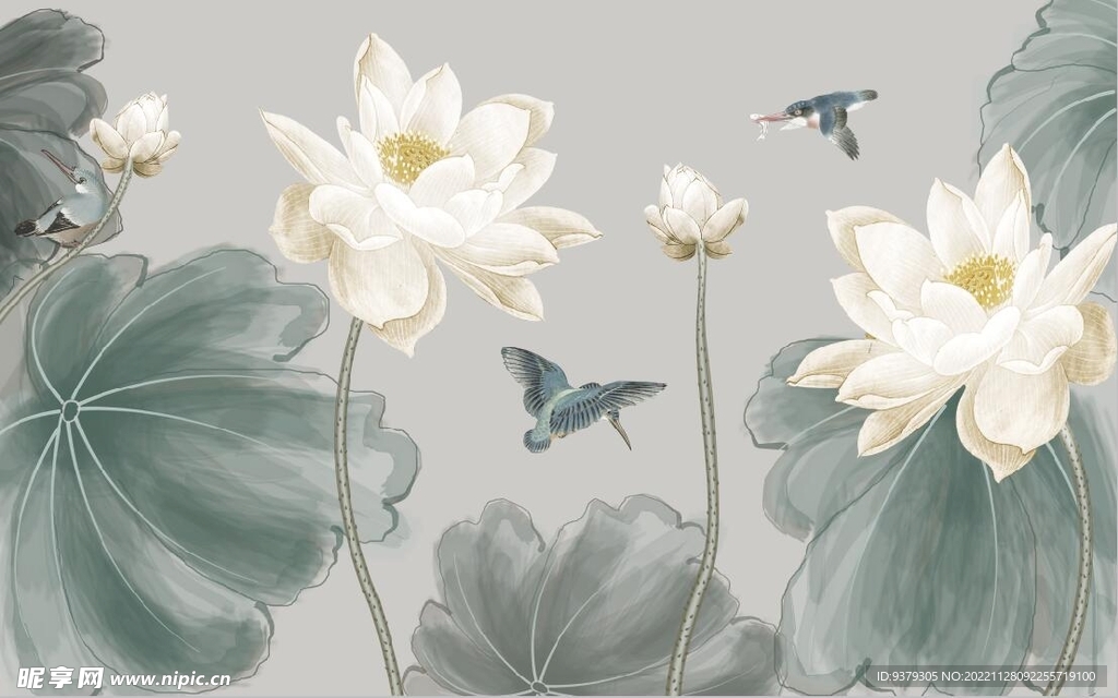荷花背景墙