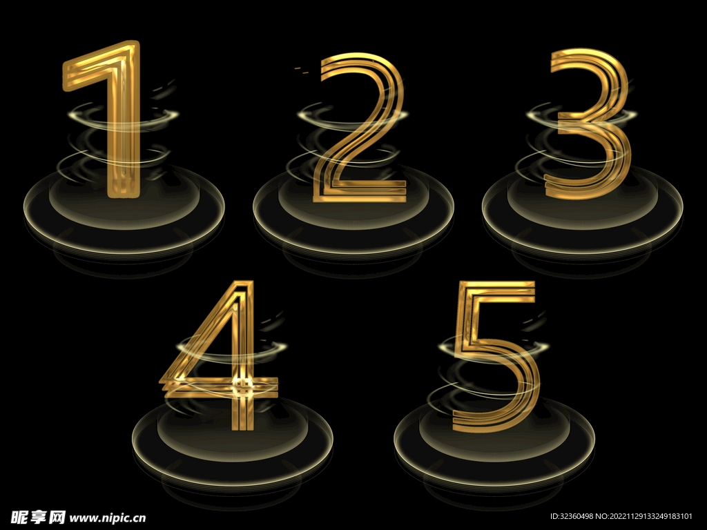 线条金色数字创意设计艺术字元素