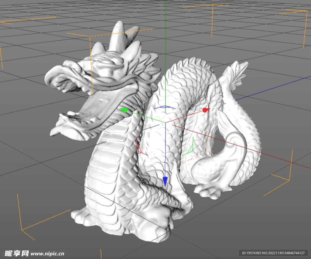 C4D模型 龙 