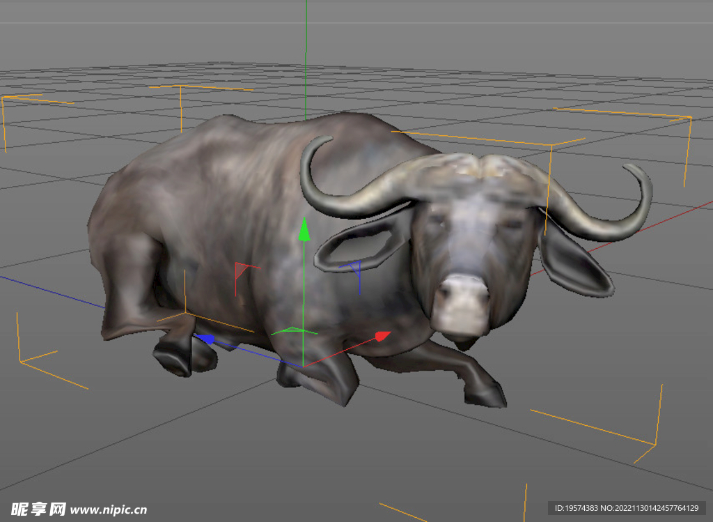 C4D模型非洲大水牛