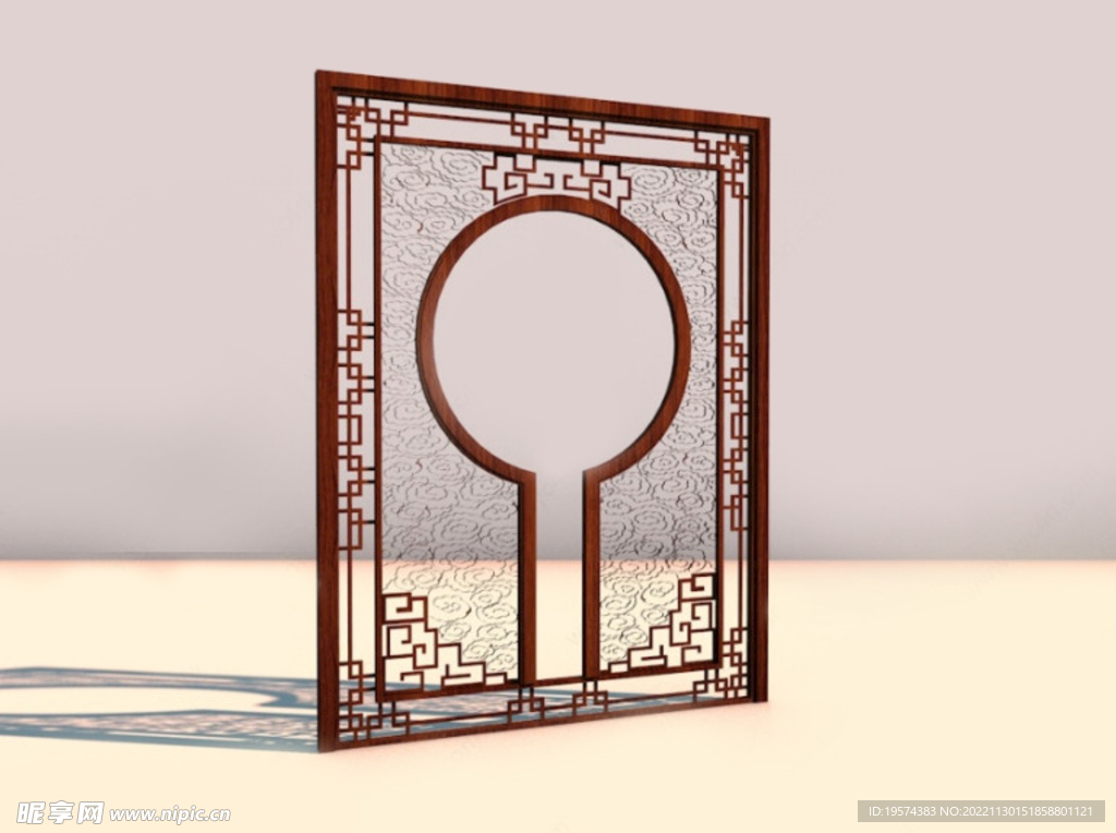C4D模型中式屏风
