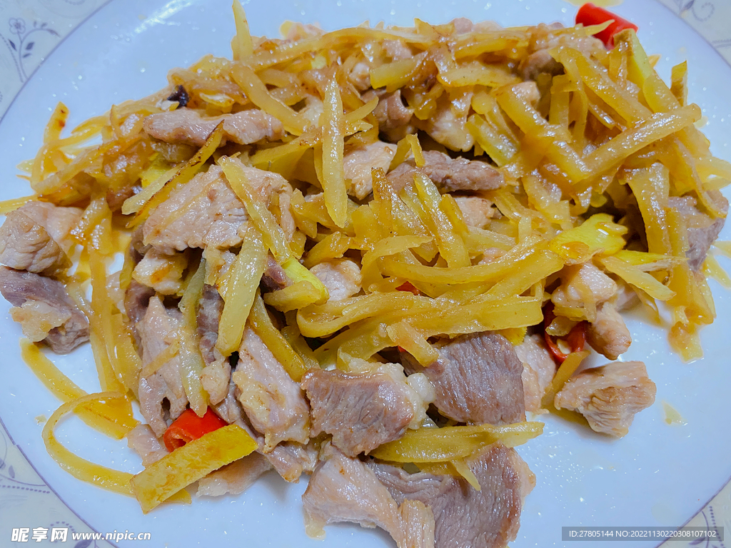 土豆丝炒肉片