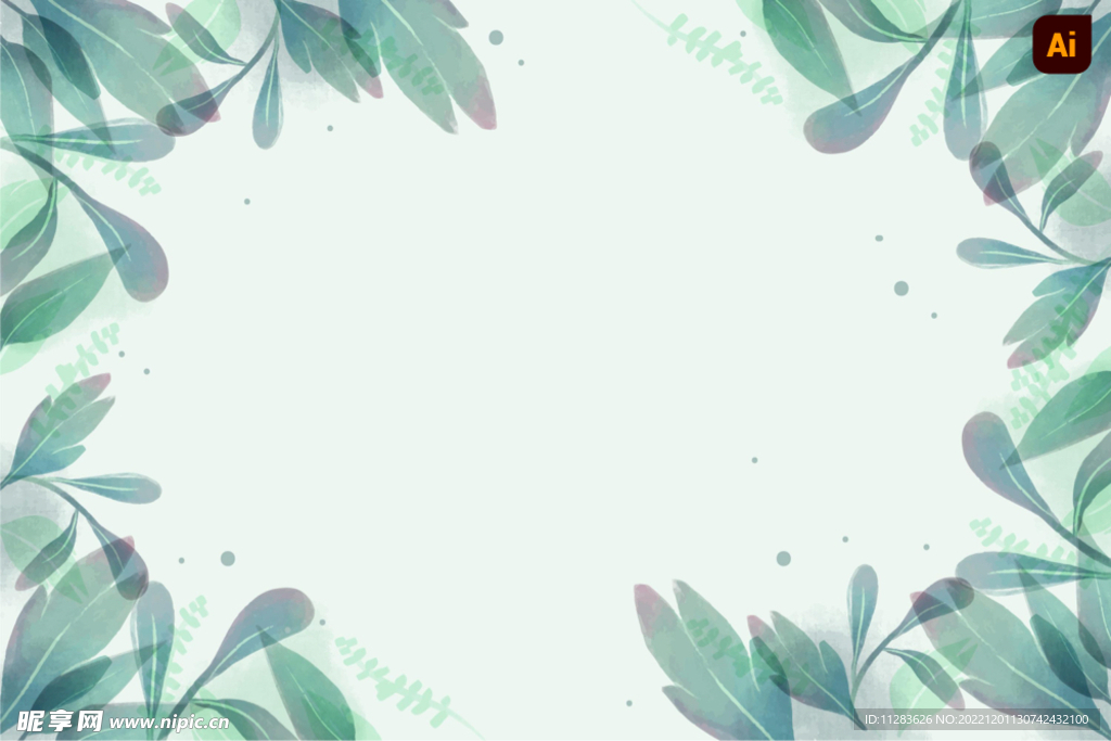 水彩植物背景素材