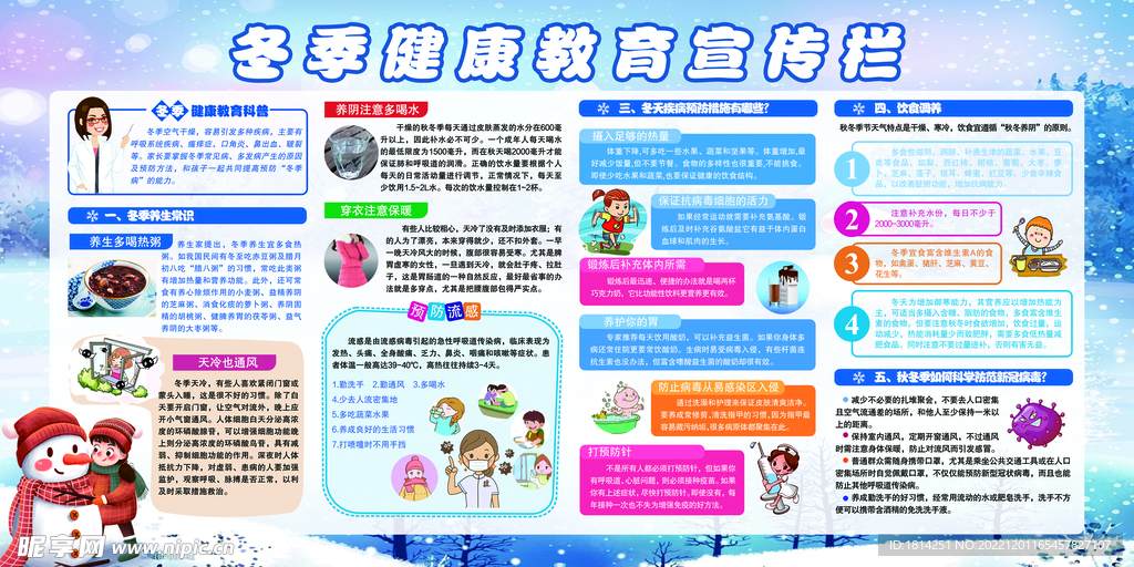 冬季健康教育宣传栏