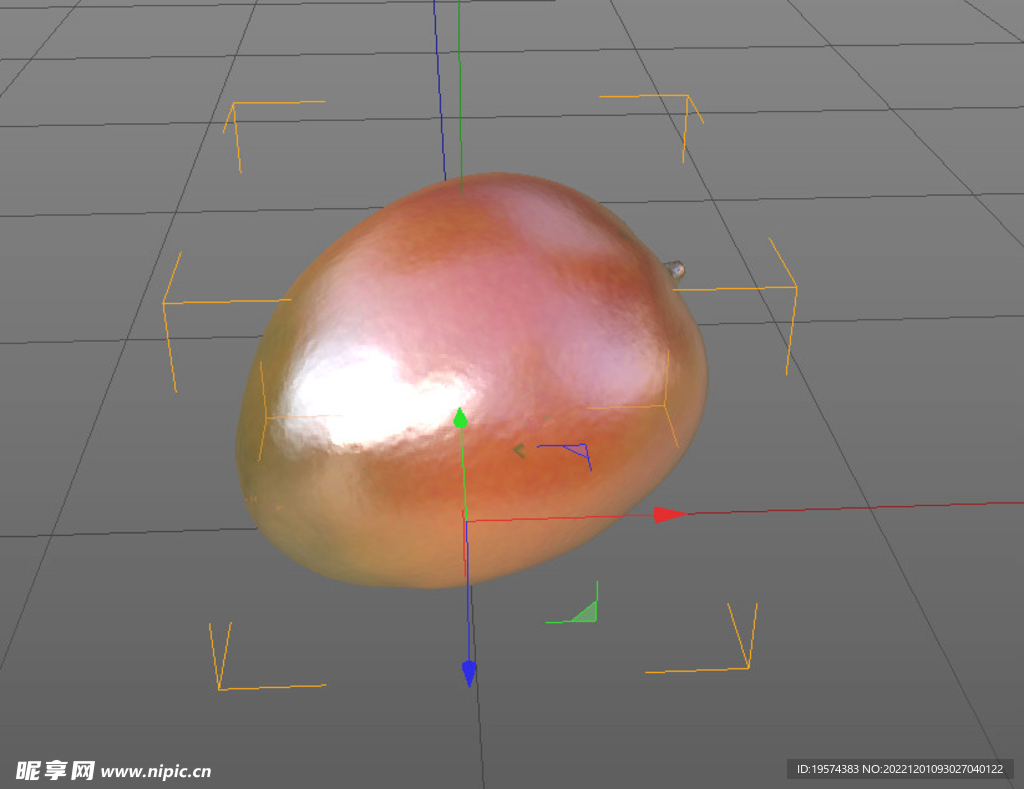 C4D模型芒果