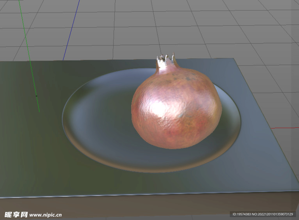 C4D模型 石榴  