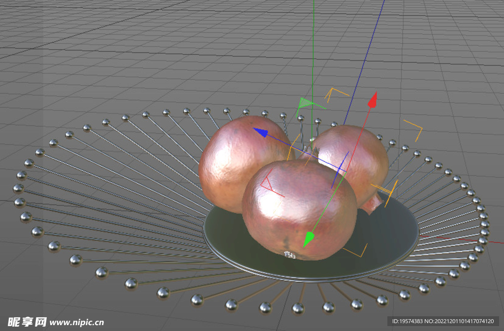 C4D模型石榴